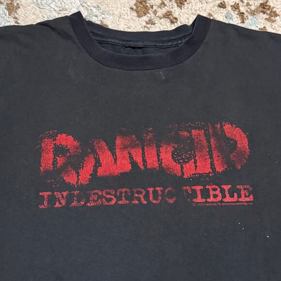 Vintage 2003 Rancid Indestructible Shirt Size Large Punk Band Tee Distressed - Picture 1 of 7
